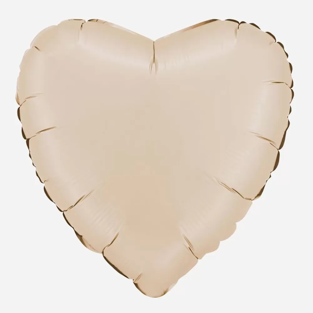 Sale Cream Satin Heart Balloon Shaped Helium Balloons