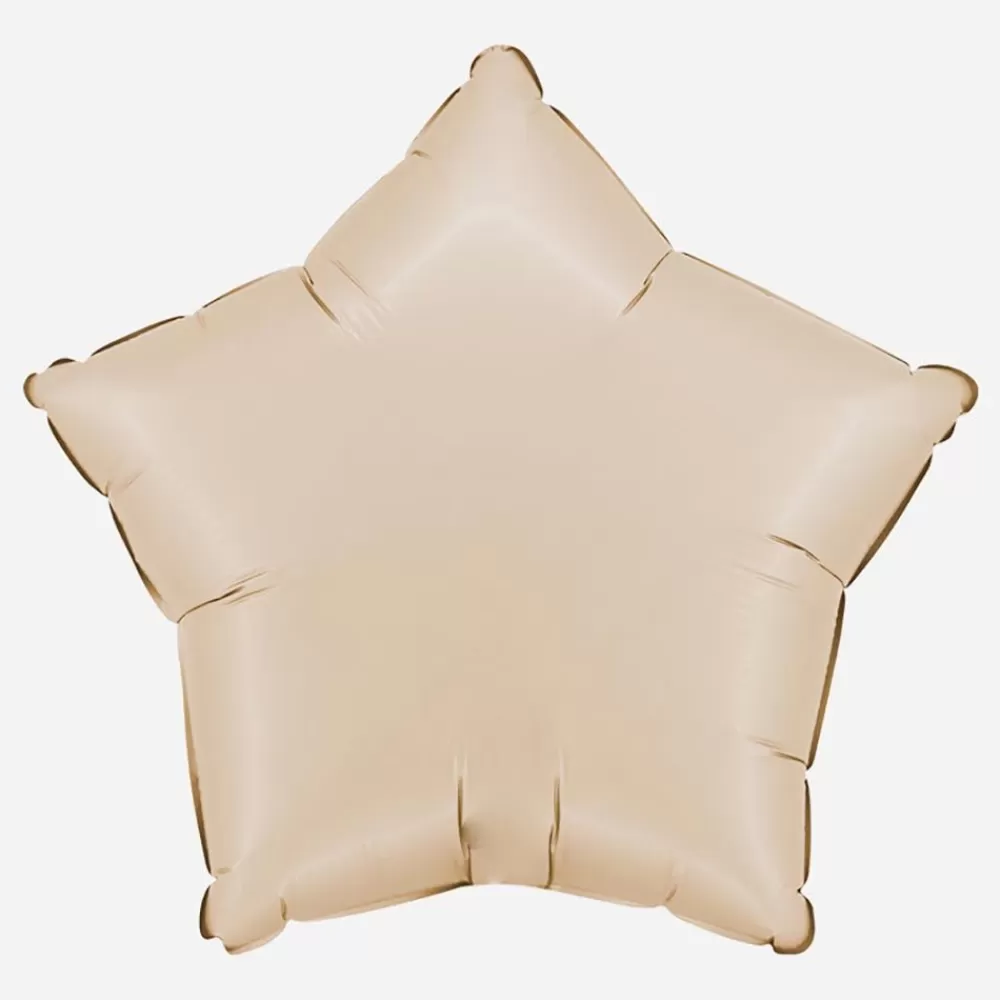 New Cream Satin Star Balloon Shaped Helium Balloons