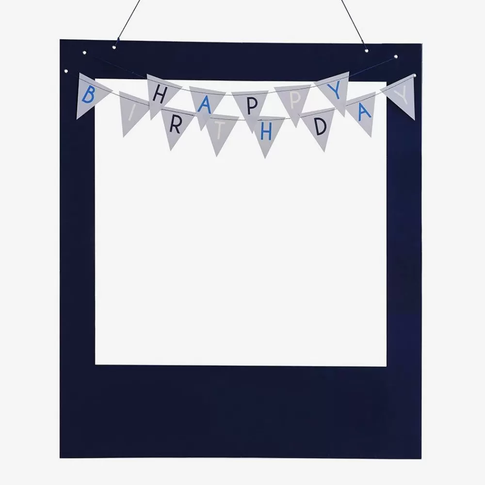 Discount Customizable Blue Happy Birthday Photobooth Frame Photobooth