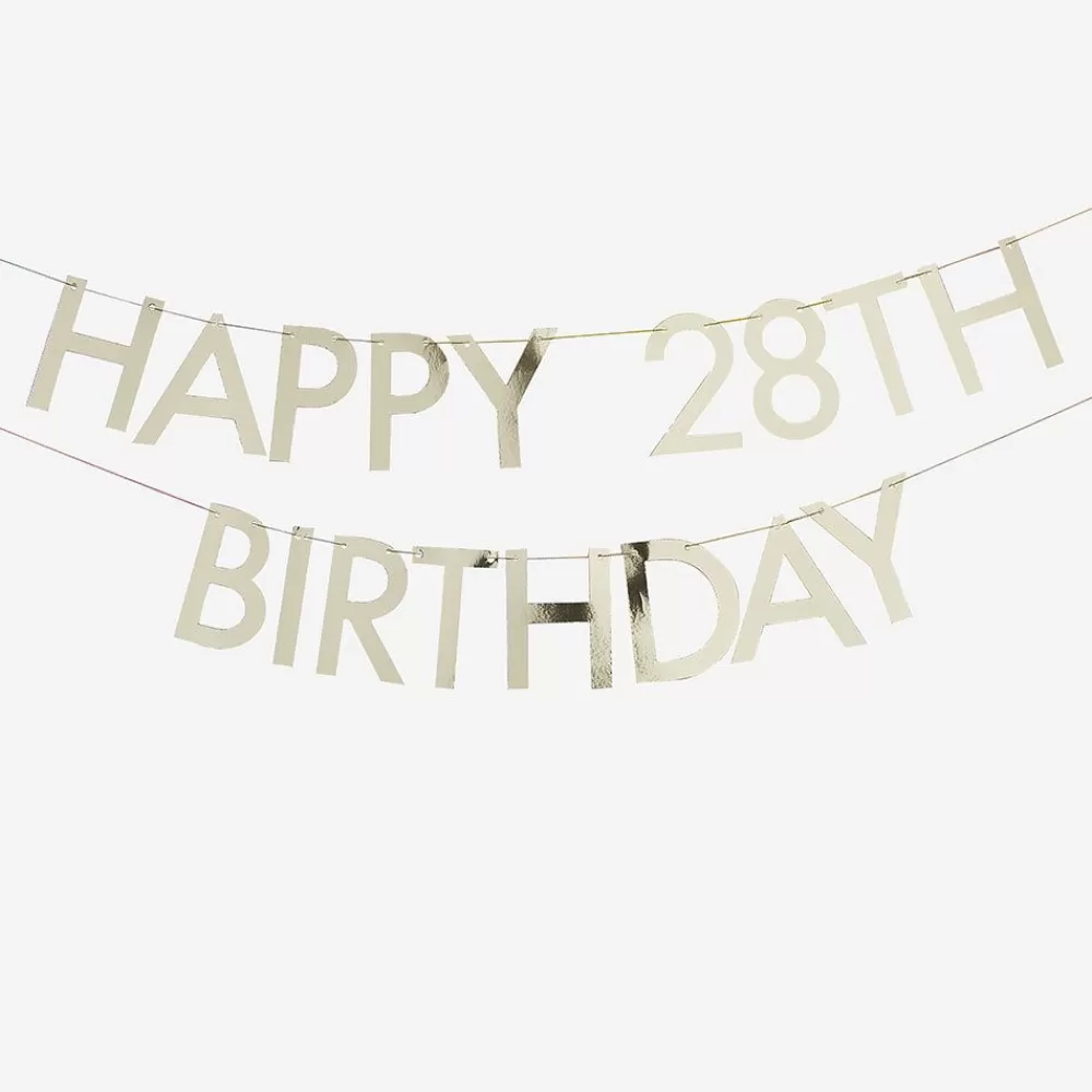 Store Customizable Golden Happy Birthday Garland Garlands