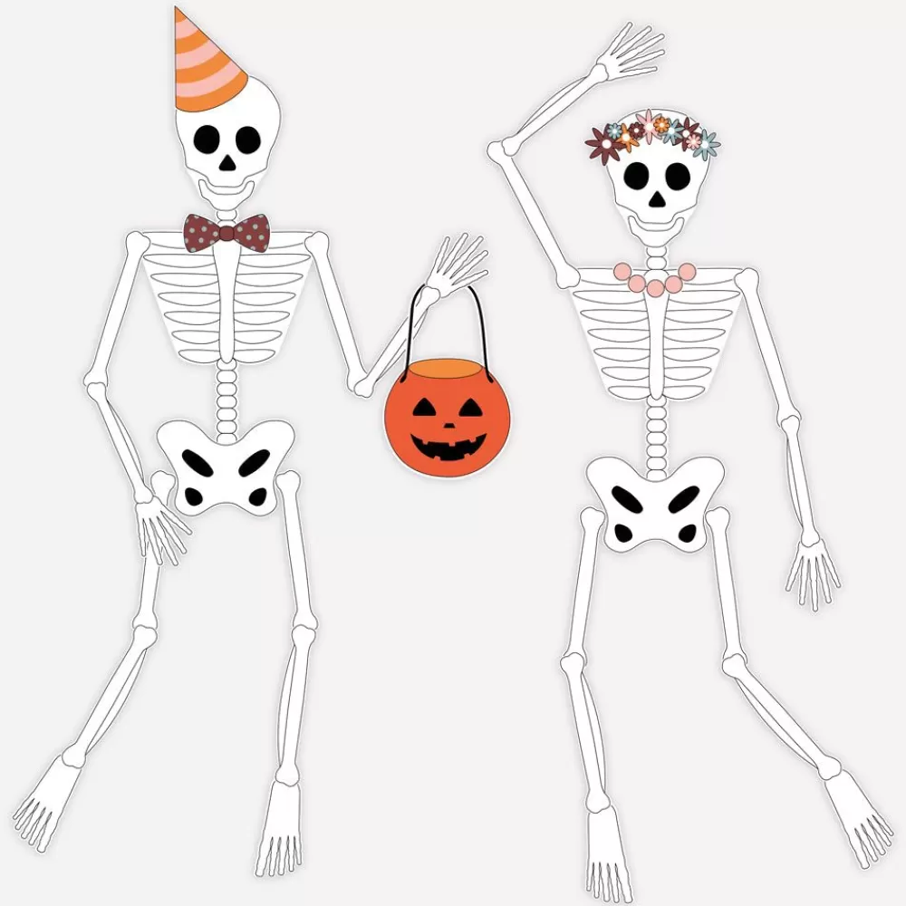 Online Decoration 2 Paper Skeletons Wall Decorations