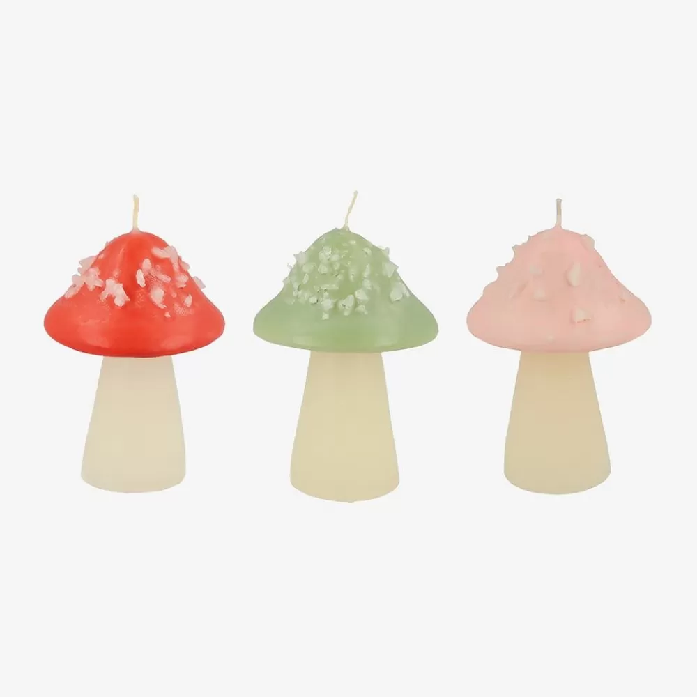 Flash Sale Decorative Candle: 3 Mushroom Candles Birthday Candles