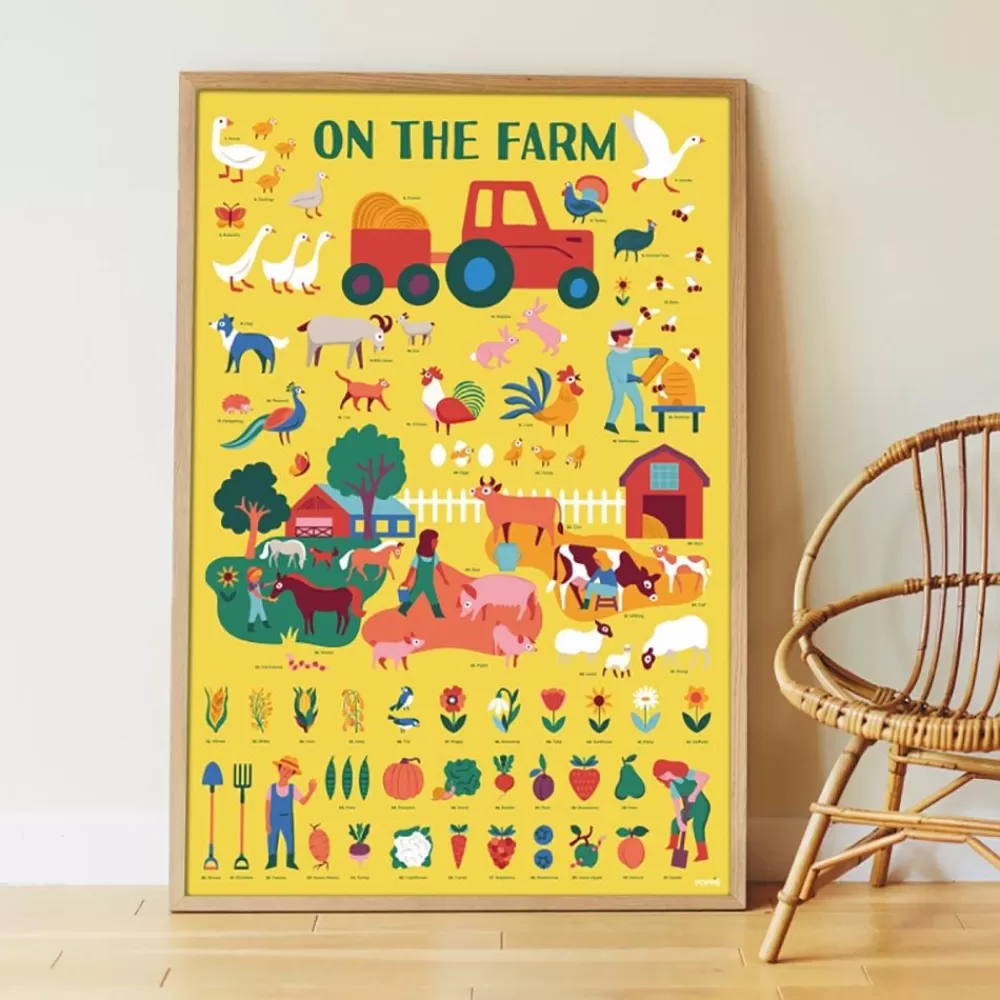 Hot Educational Poster + 58 Stickers: Farm Animals Stickers And Stickers