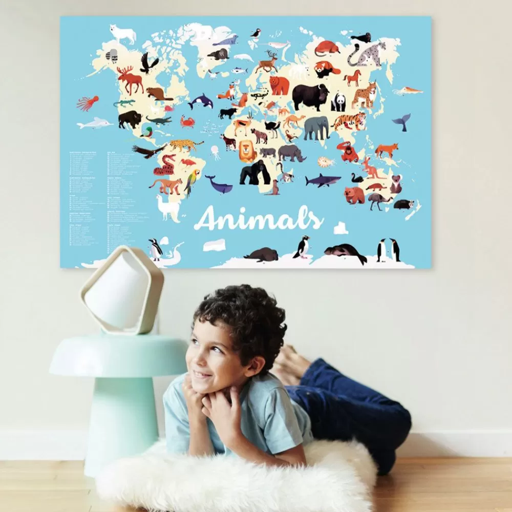 Fashion Educational Poster + 67 Stickers: Animals Of The World Stickers And Stickers