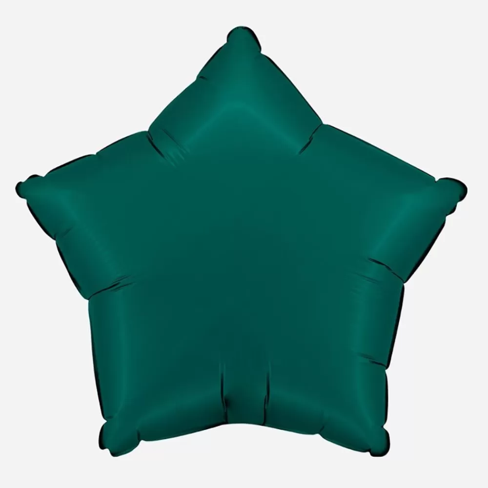 Online Emerald Green Satin Star Balloon Shaped Helium Balloons