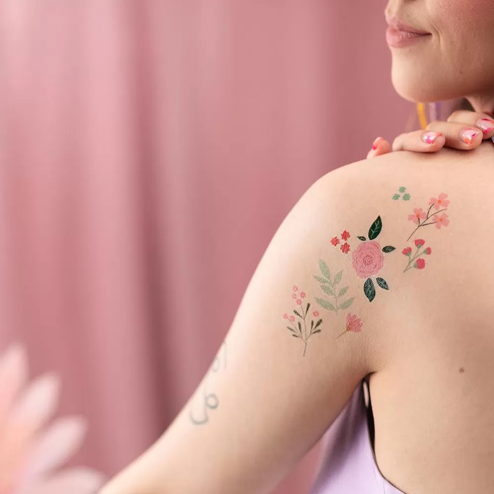 Discount Ephemeral Tattoo: 1 Flower Board Temporary Tattoos