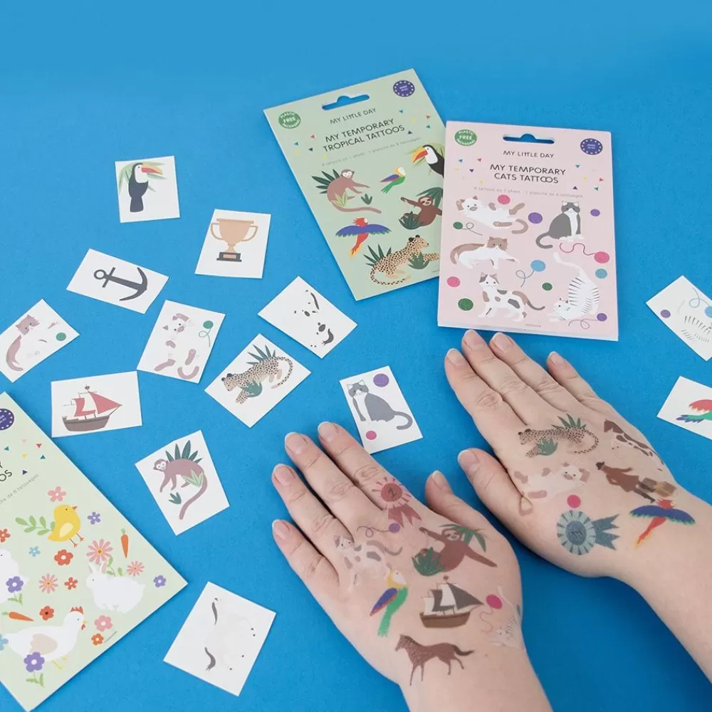 Store Ephemeral Tattoo: 1 Sheet Of 8 Cat Tattoos Temporary Tattoos