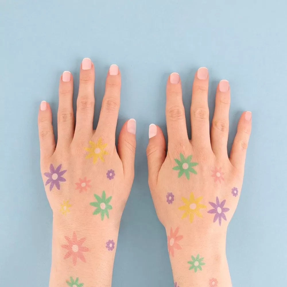 Outlet Ephemeral Tattoo: 1 Sheet Of 8 Daisy Tattoos Temporary Tattoos