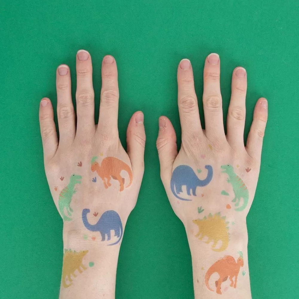 Cheap Ephemeral Tattoo: 1 Sheet Of 8 Dino Tattoos Temporary Tattoos