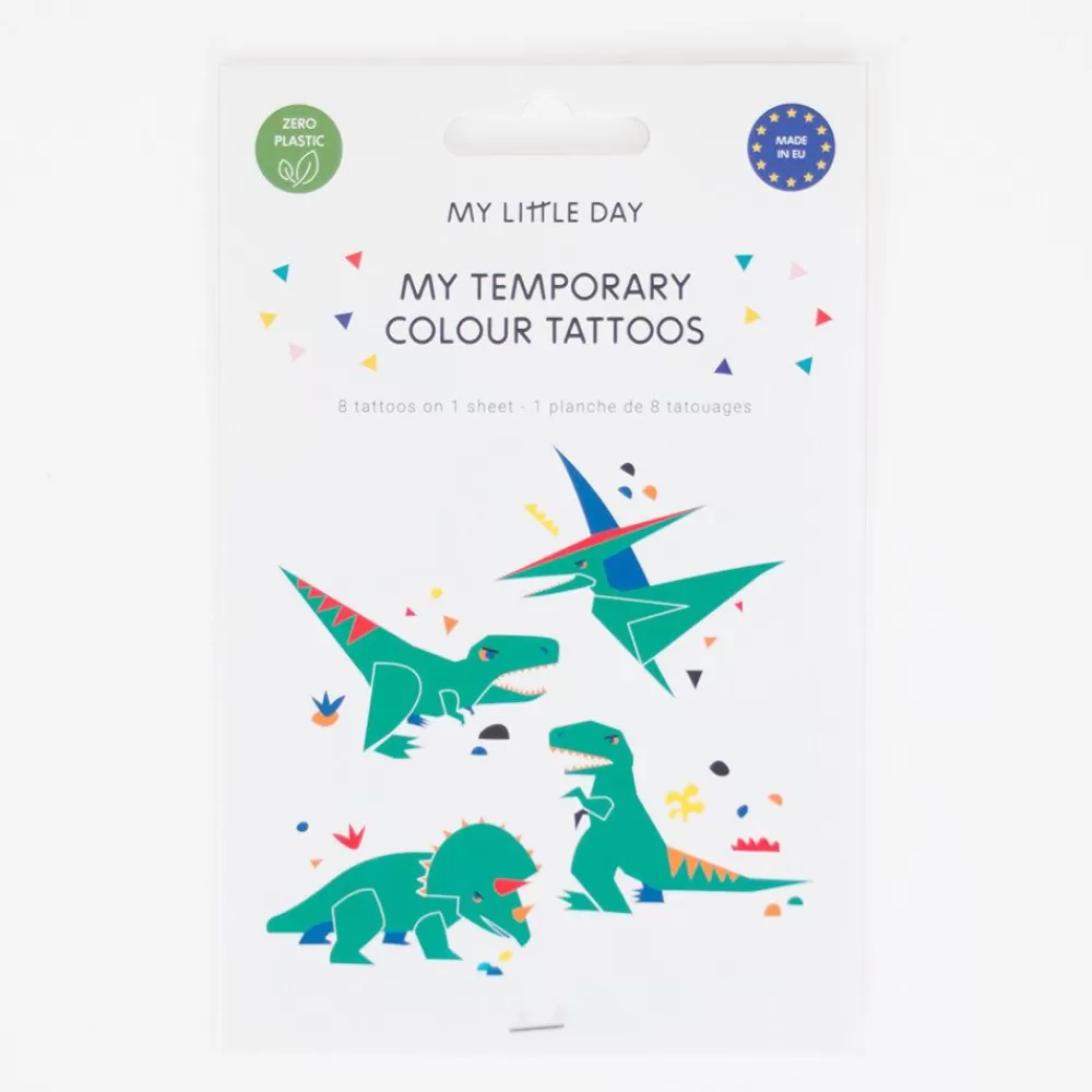 Clearance Ephemeral Tattoo: 1 Sheet Of 8 Dinosaur Tattoos Temporary Tattoos