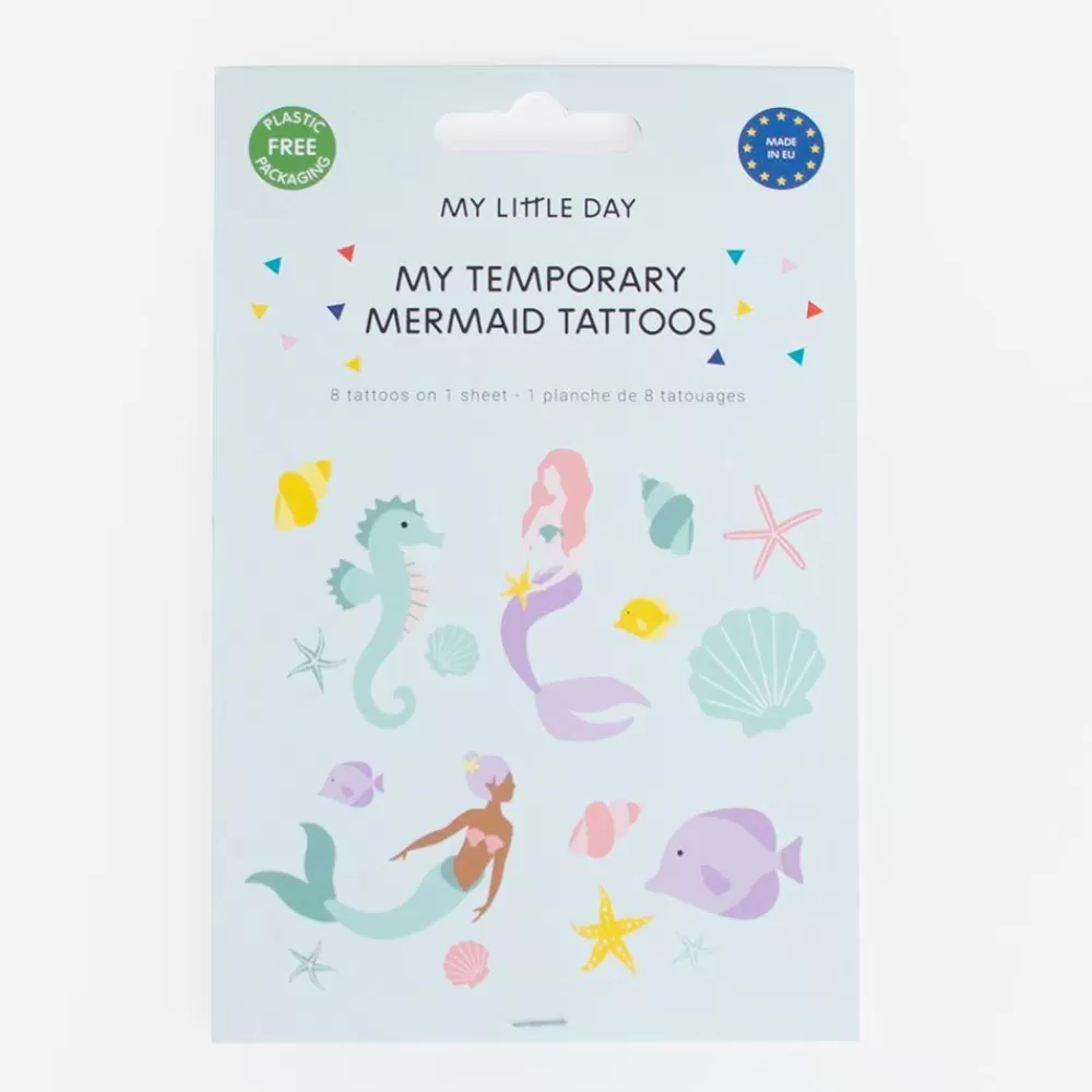 Store Ephemeral Tattoo: 1 Sheet Of 8 Mermaid Tattoos Temporary Tattoos