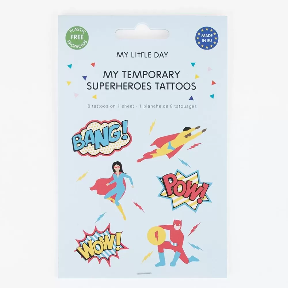 Cheap Ephemeral Tattoo: 1 Sheet Of 8 Superhero Tattoos Temporary Tattoos