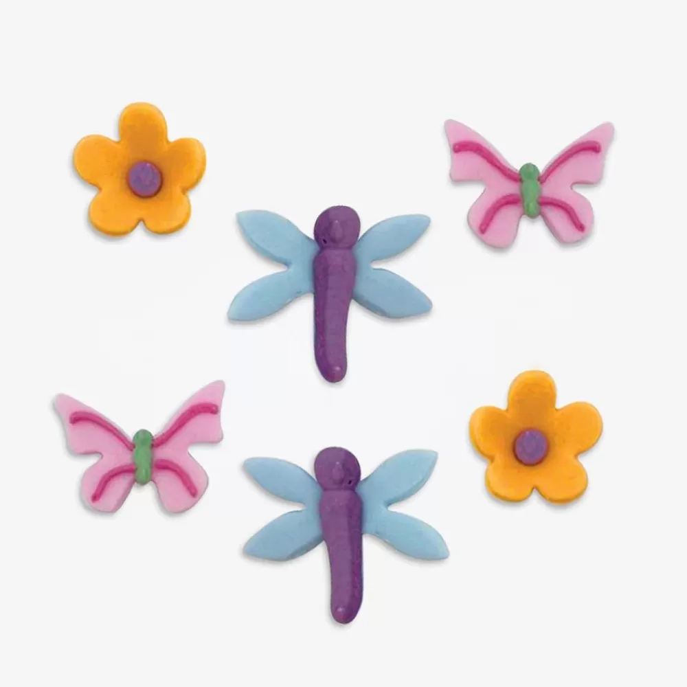 Online Flowers And Butterflies Sugar Toppers Edible Decoration