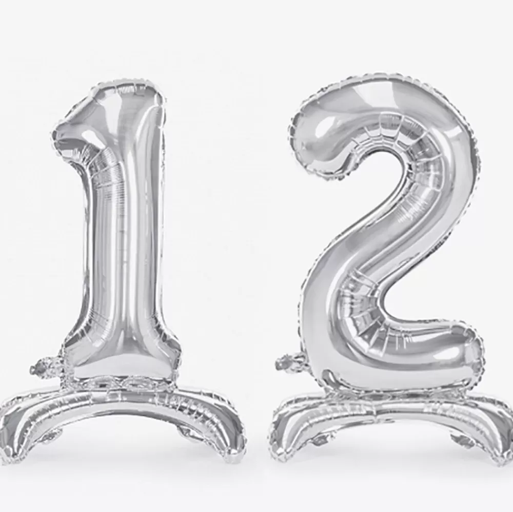 Online Giant Air Balloon - Silver Number Balloon Number Balloons