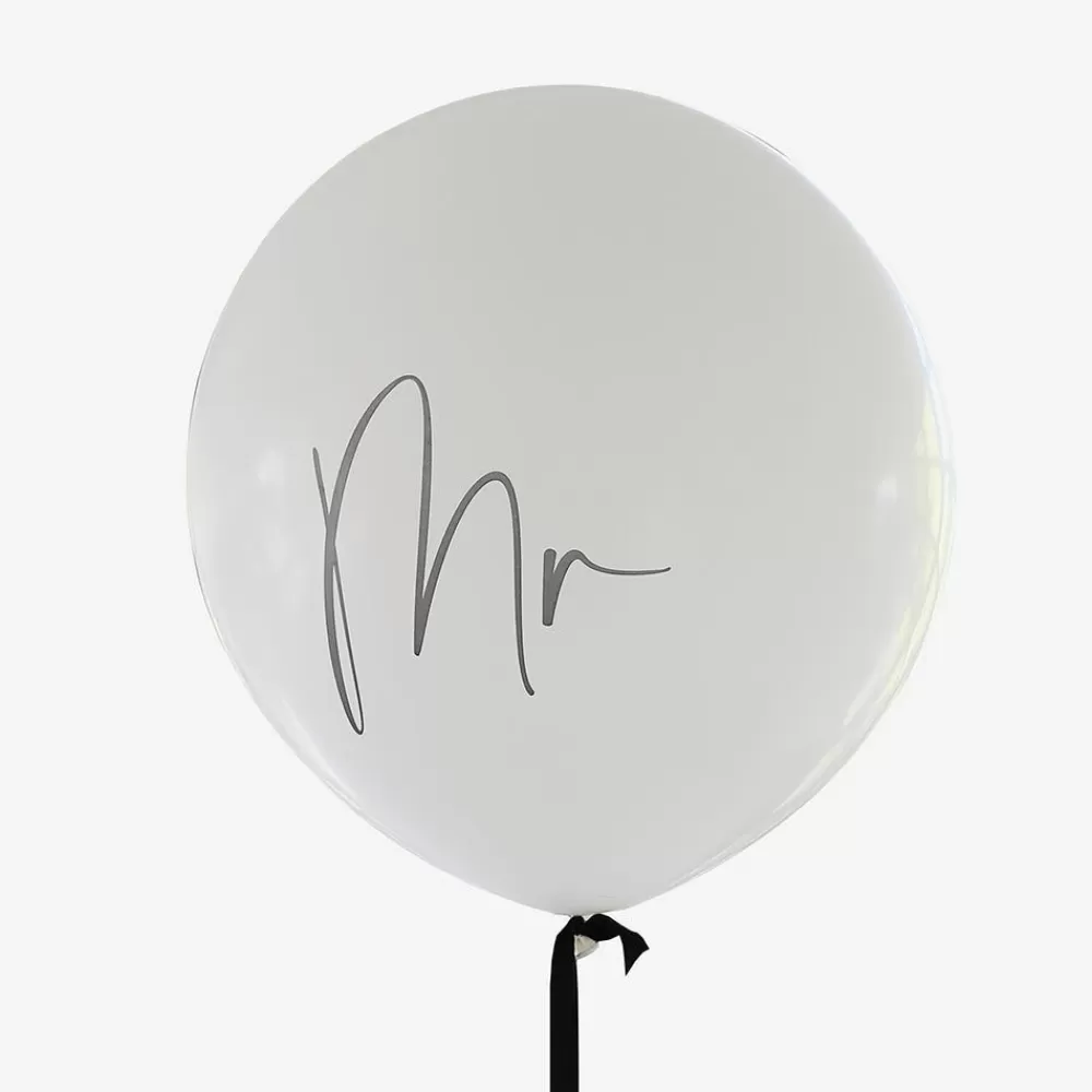 Outlet Giant Balloon: 1 Mr Balloon With Ribbon Patterned Balloons