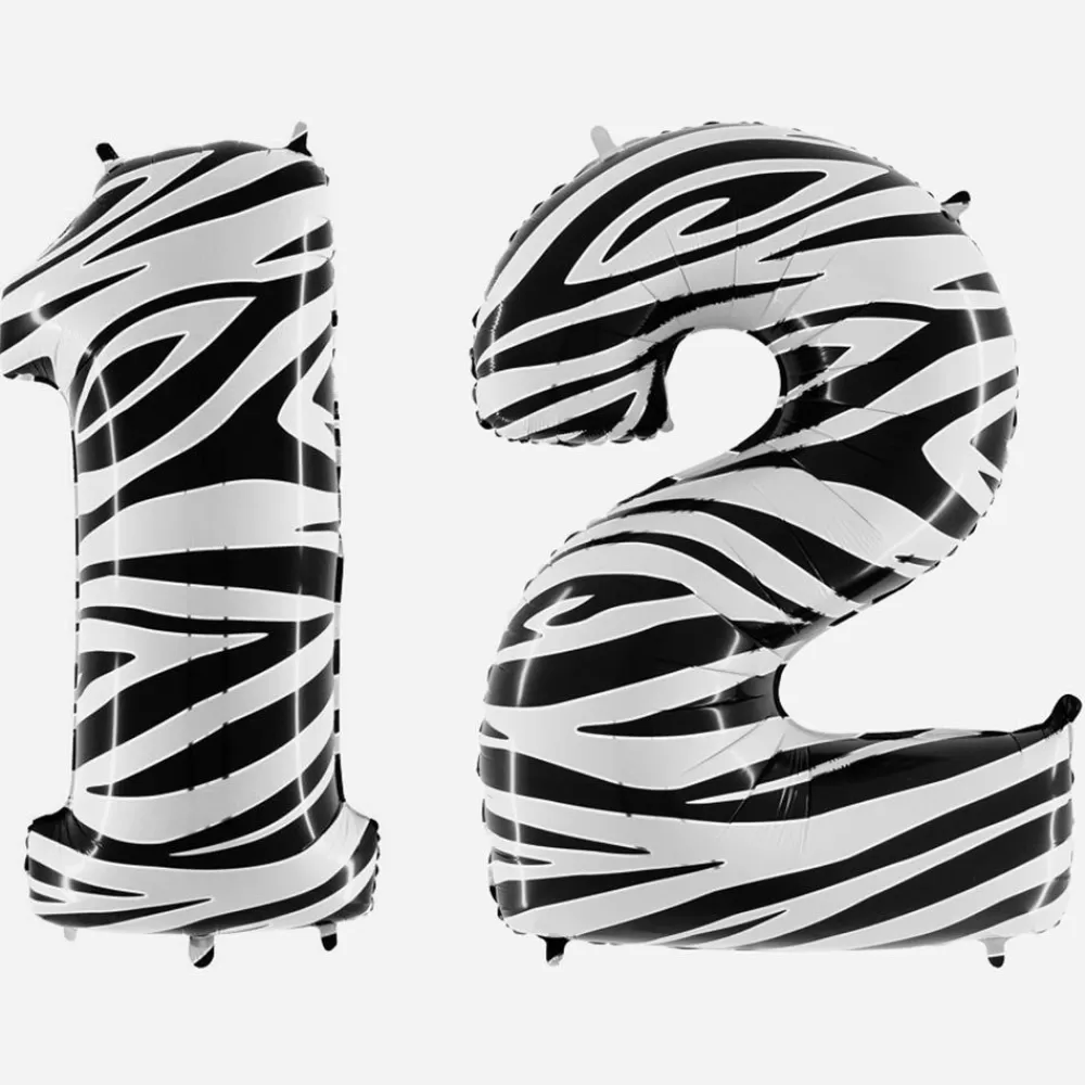 Clearance Giant Helium Balloon - Giant Zebra Number Balloon Number Balloons