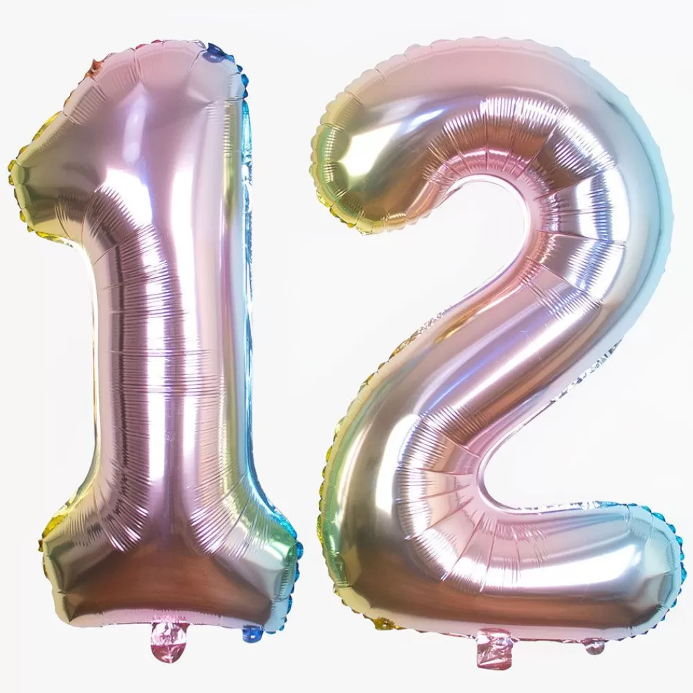 New Giant Helium Balloon - Pastel Gradient Number Balloon Number Balloons