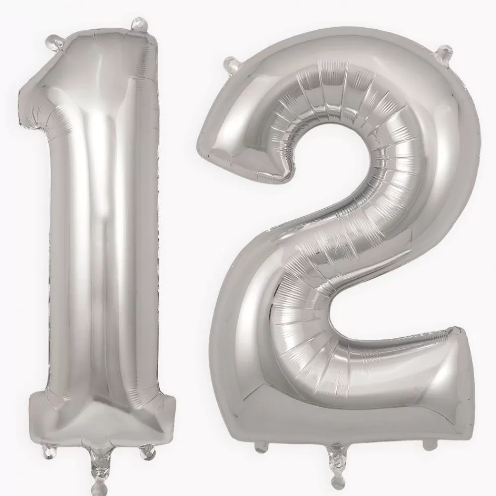 Shop Giant Helium Balloon - Silver Number Balloon Number Balloons