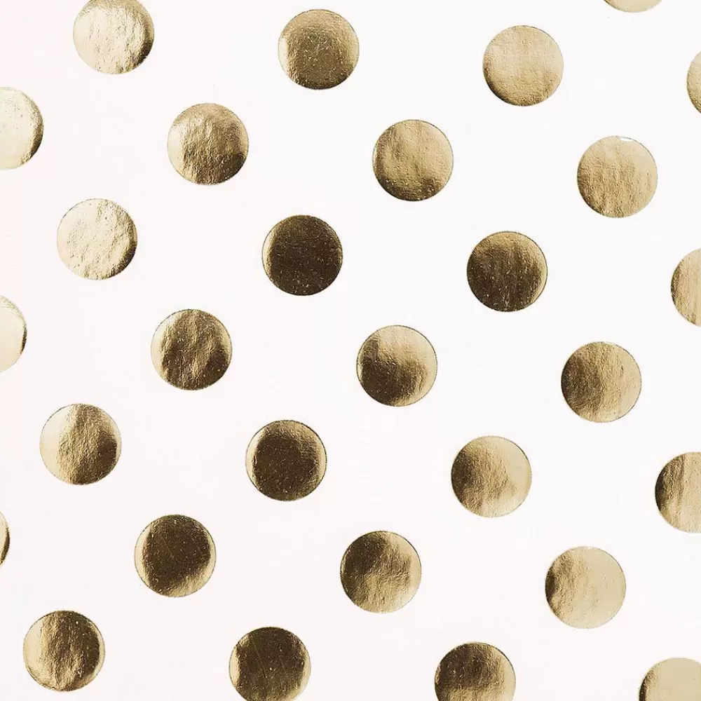 Online Gift Wrap: 1 White Roll With Golden Dots Gift Wrap