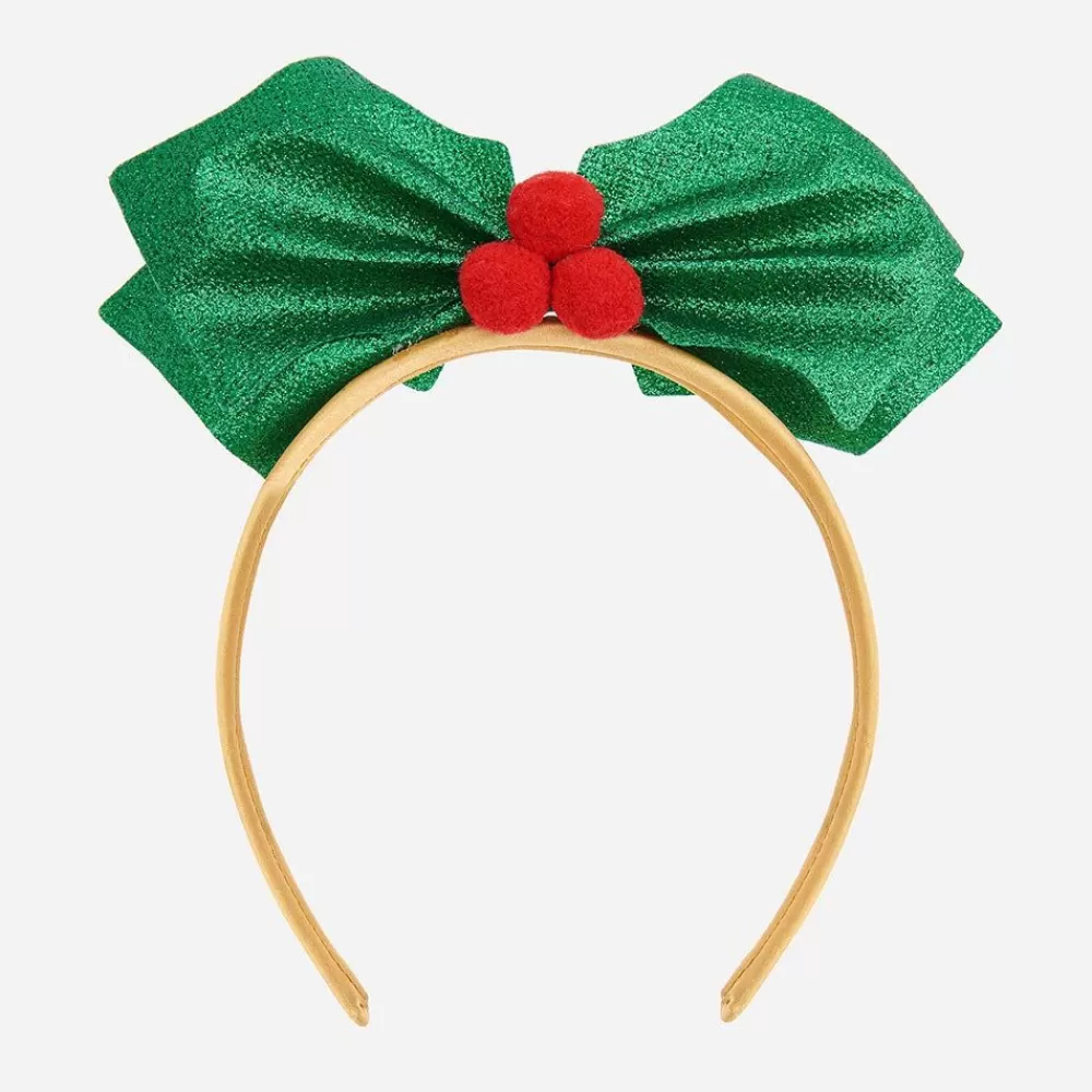 Fashion Glittery Christmas Holly Headband Photobooth