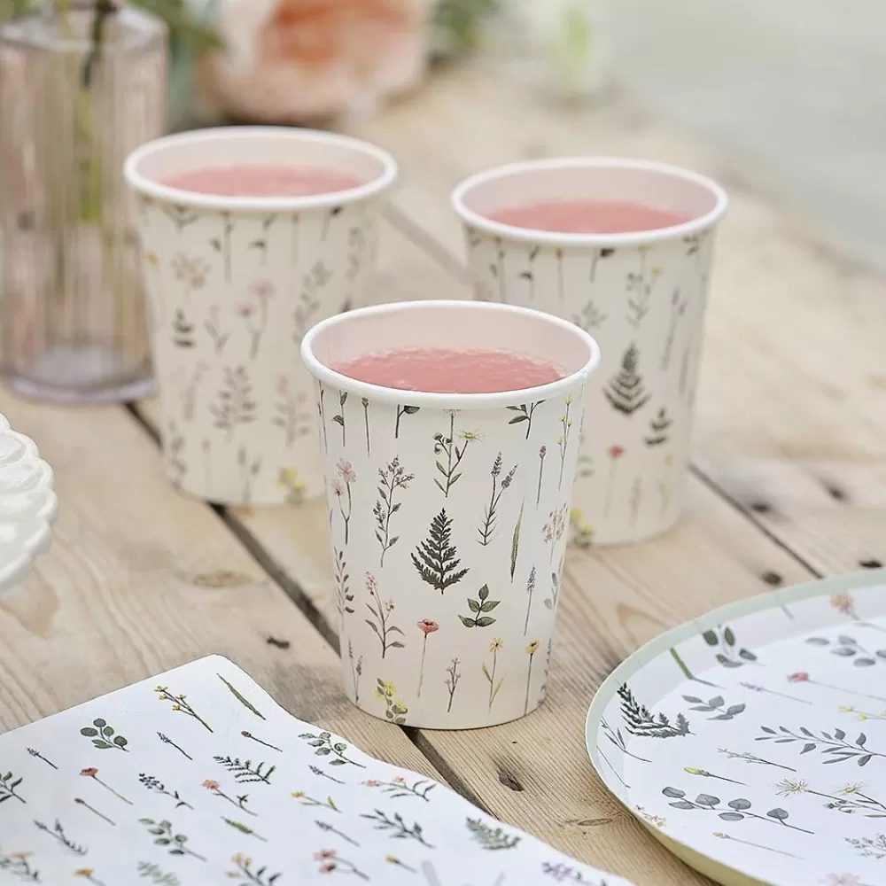 Store Gobelet Carton : 8 Gobelets Fleurs Des Champs Cups