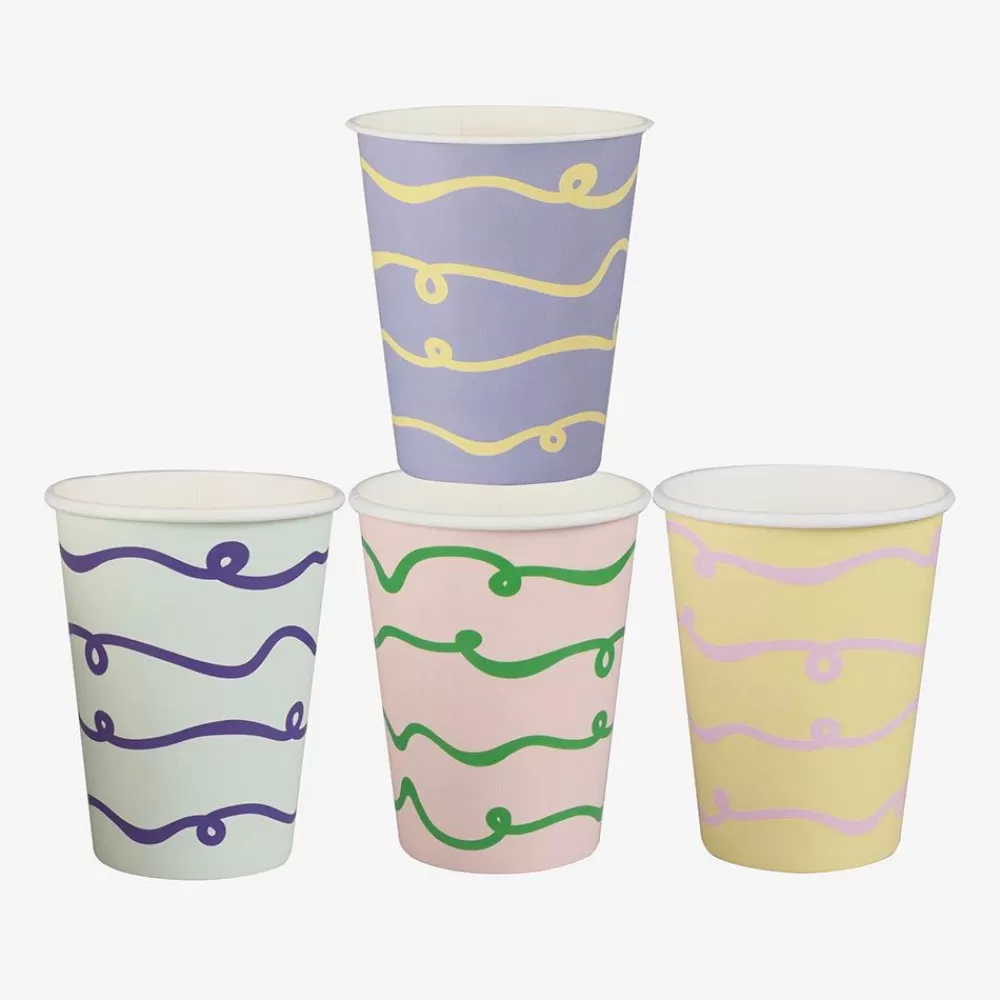 Best Sale Gobelet Carton : 8 Gobelets Wavy Pastel Cups