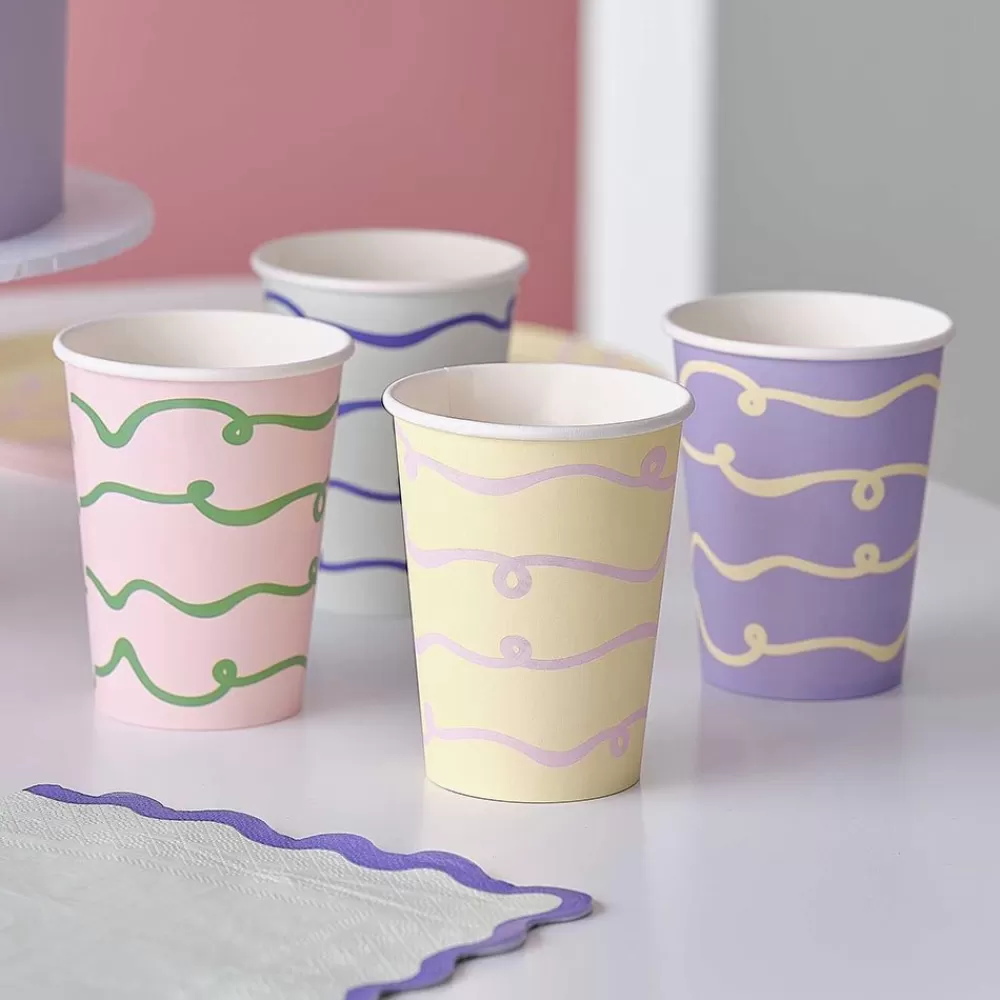 Best Sale Gobelet Carton : 8 Gobelets Wavy Pastel Cups