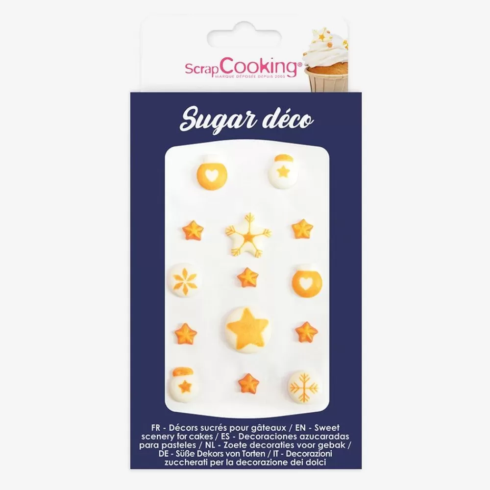 New Gold Decorative Christmas Sugar Toppers Edible Decoration