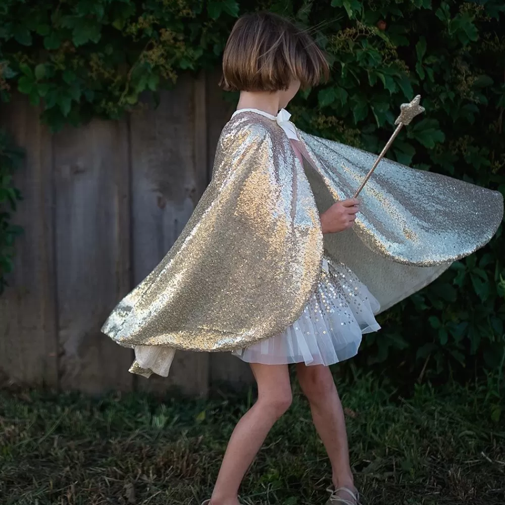 Clearance Gold Princess Cape With Sequins Birthday Gifts