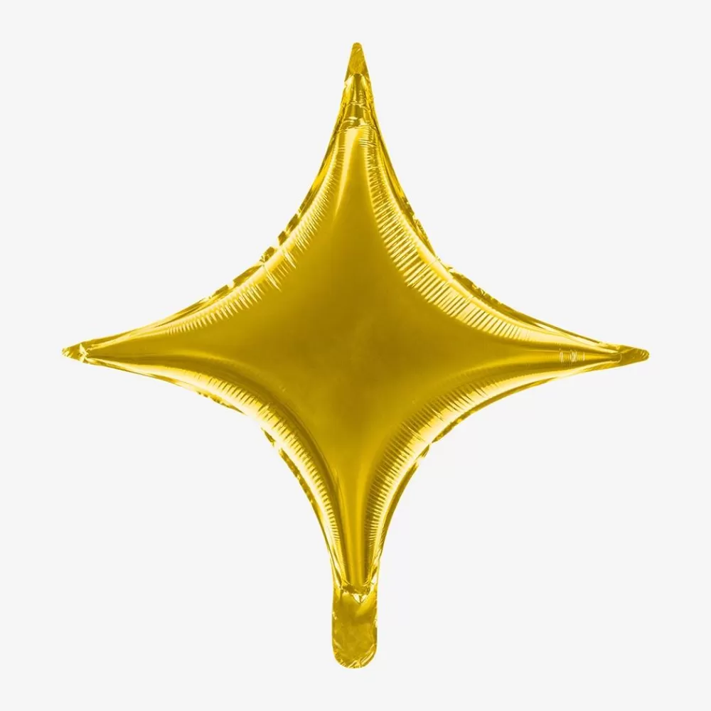 Shop Golden 4-Pointed Star Balloon Shaped Helium Balloons