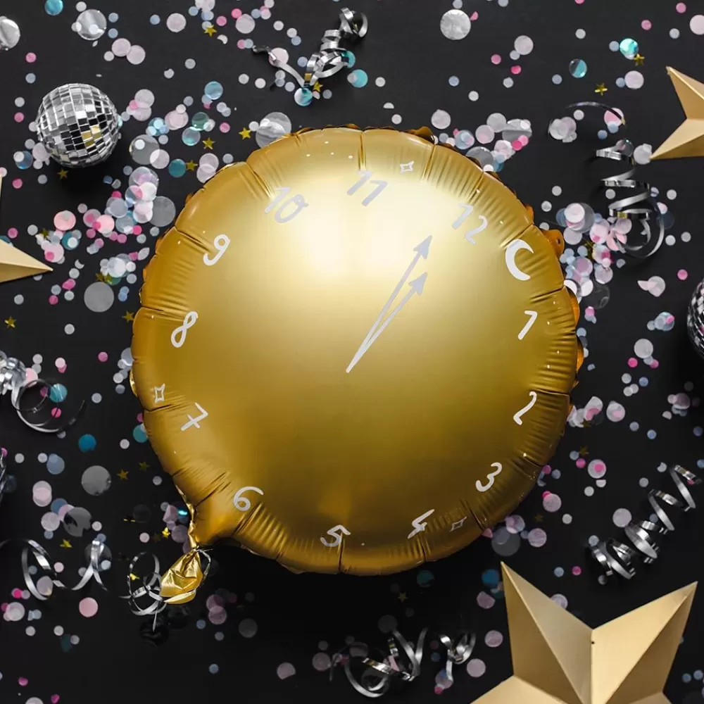 New Golden Clock Balloon Shaped Helium Balloons