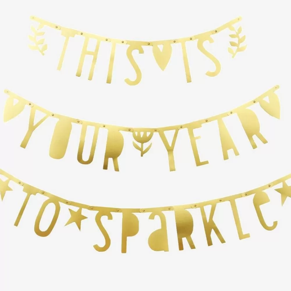 Fashion Golden Garland With Customizable Text Garlands