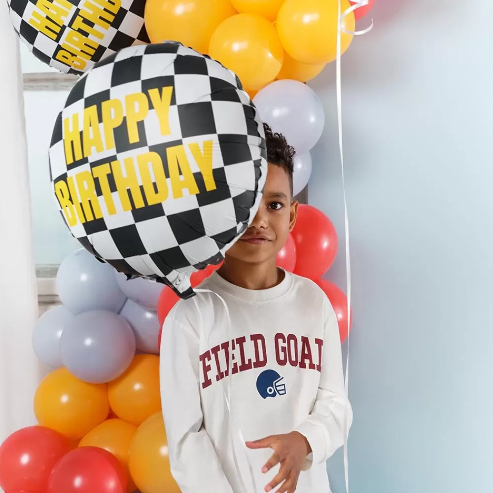 Cheap Happy Birthday Checkered Flag Balloon Shaped Helium Balloons