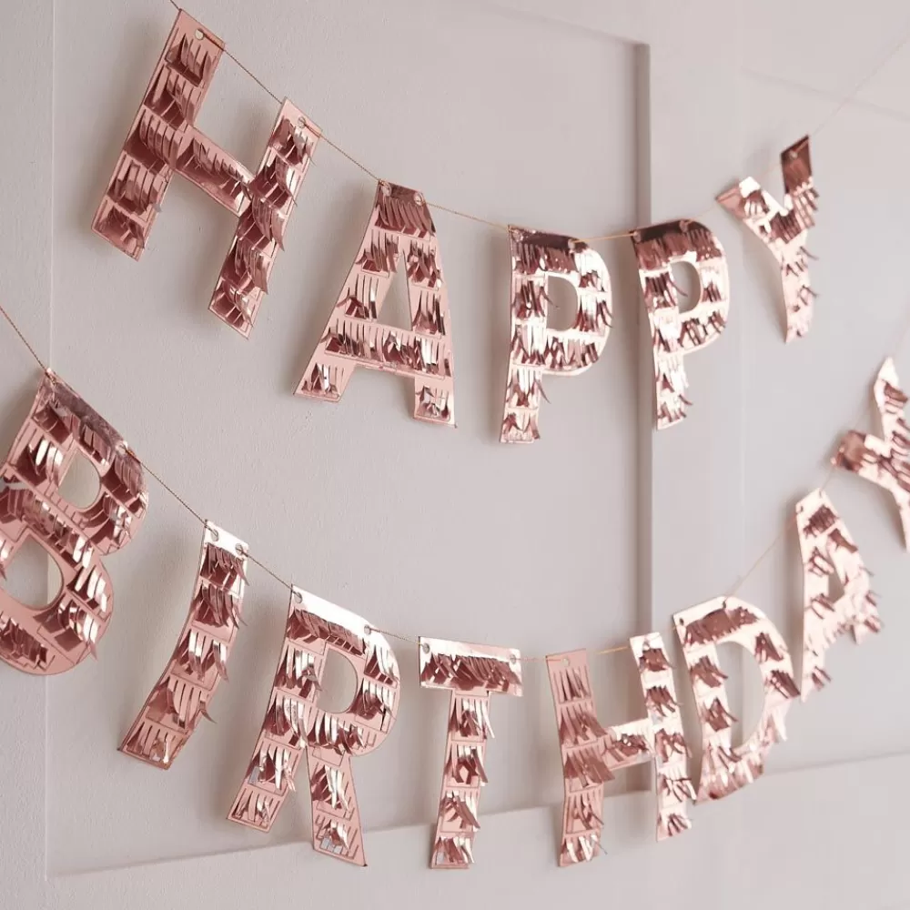 Shop Happy Birthday Rose Gold Garland Garlands