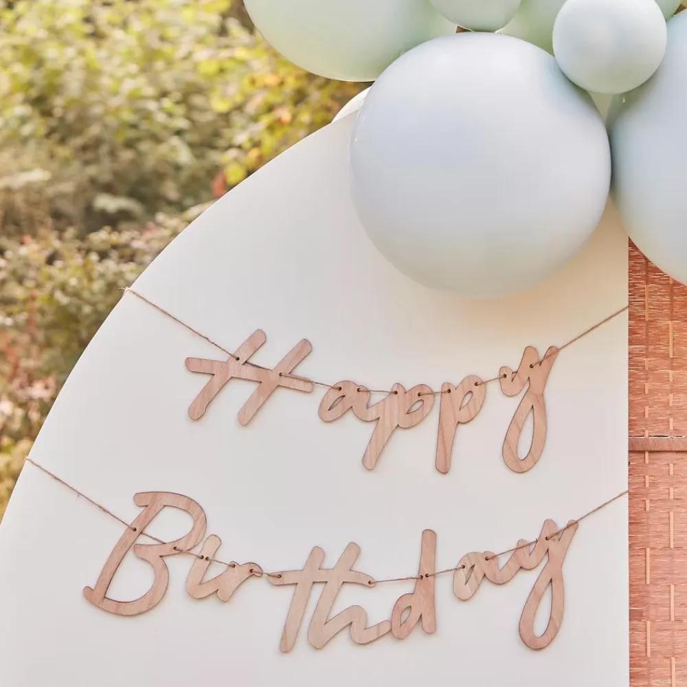 Store Happy Birthday Wooden Garland Garlands