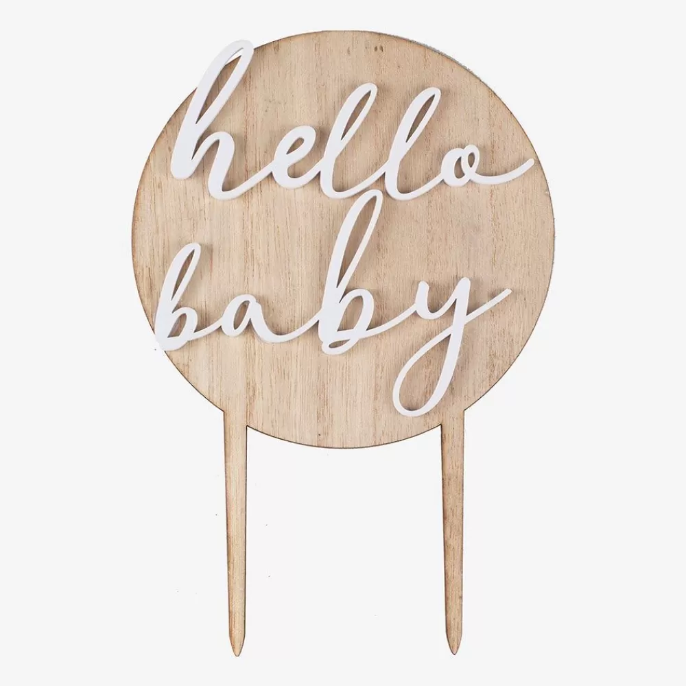 Flash Sale Hello Baby Wooden Cake Topper Cake Toppers