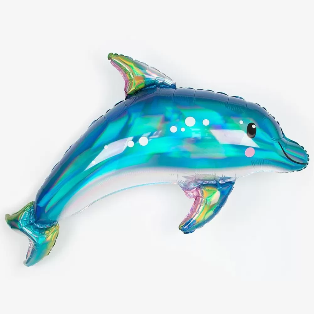 Shop Holographic Dolphin Balloon Shaped Helium Balloons