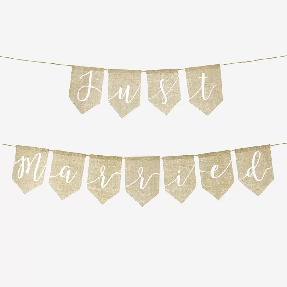 Clearance Just Married Burlap Garland Garlands