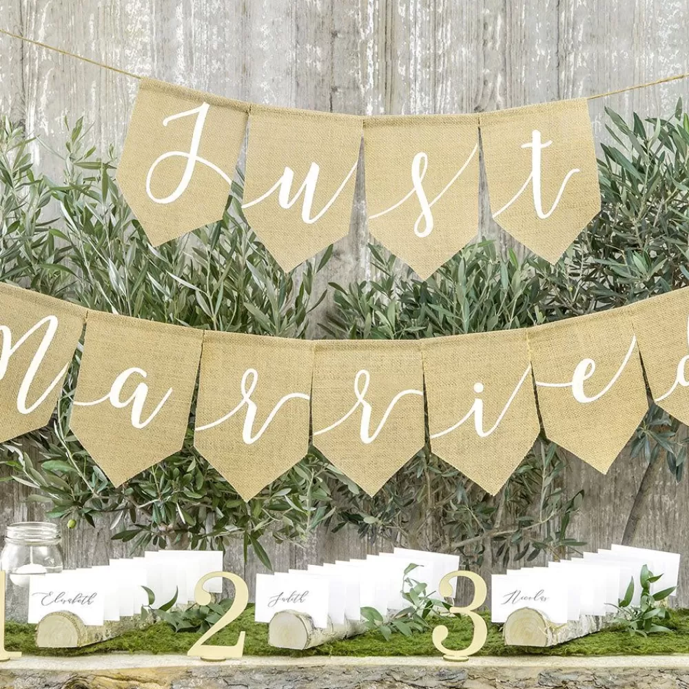 Clearance Just Married Burlap Garland Garlands