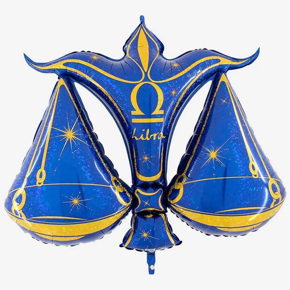 Clearance Libra Blue Astro Sign Balloon Shaped Helium Balloons