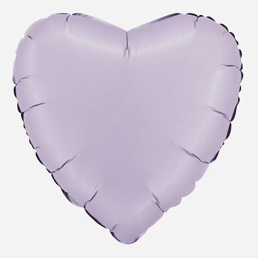 Cheap Lilac Satin Heart Balloon Shaped Helium Balloons