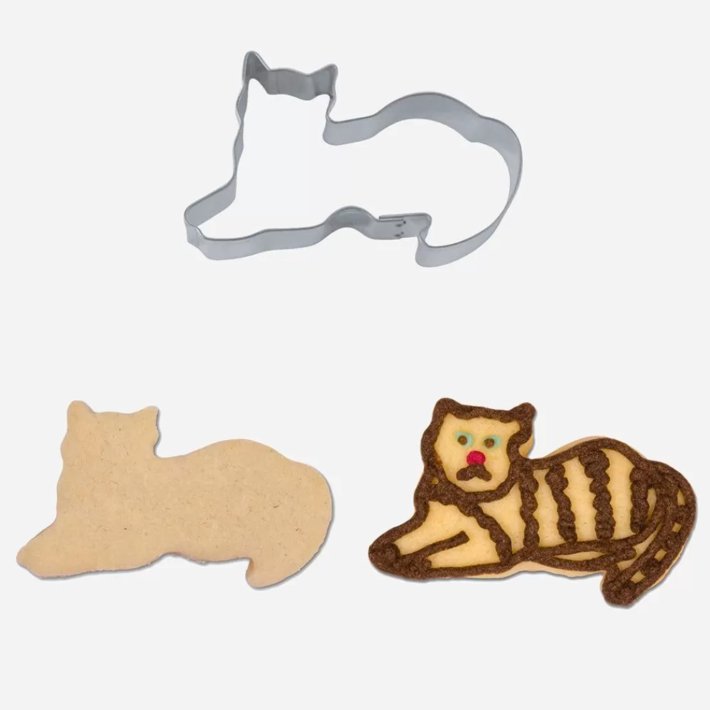 New Lying Cat Cookie Cutter Piece Holders And Cutters