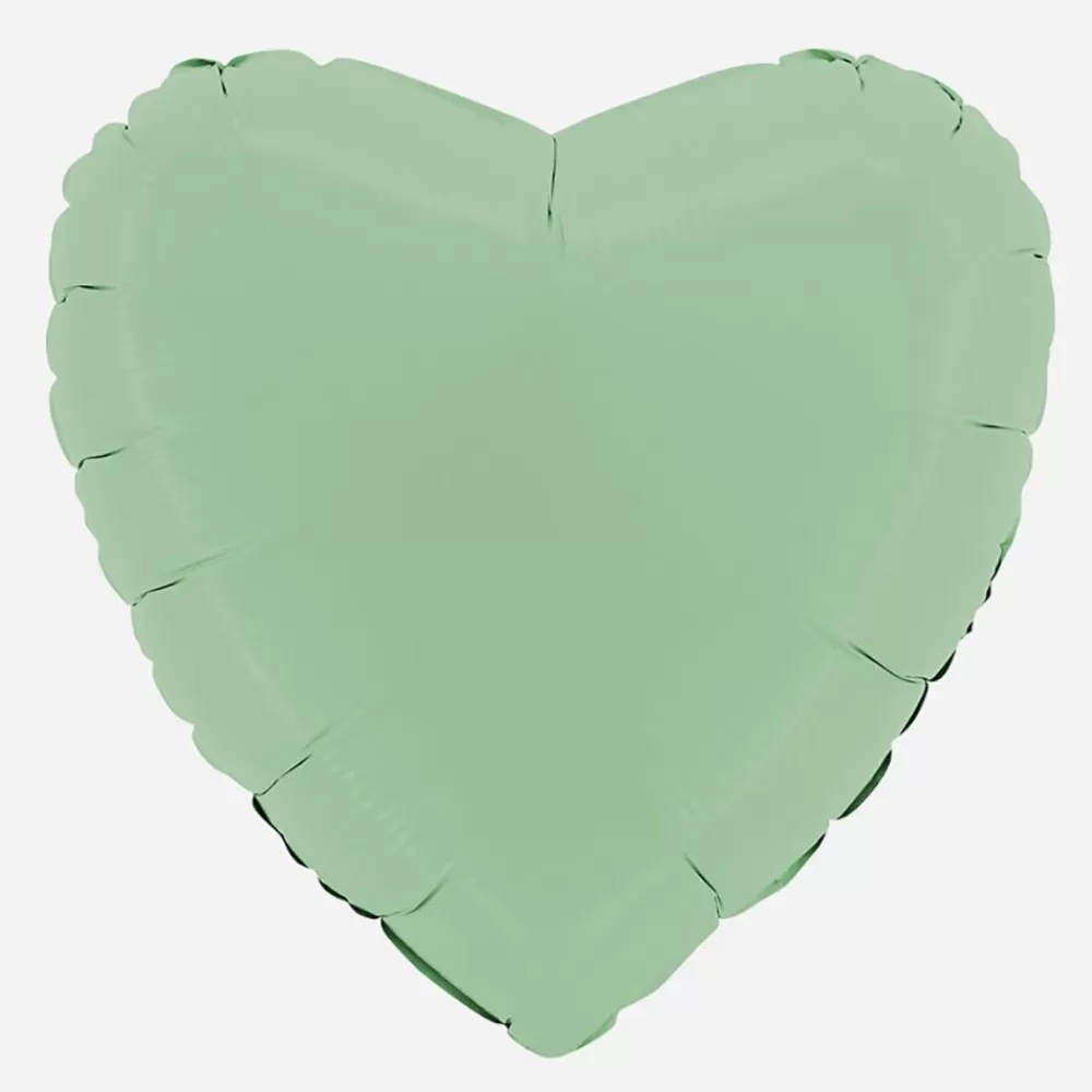 Store Matte Sage Heart Balloon Shaped Helium Balloons