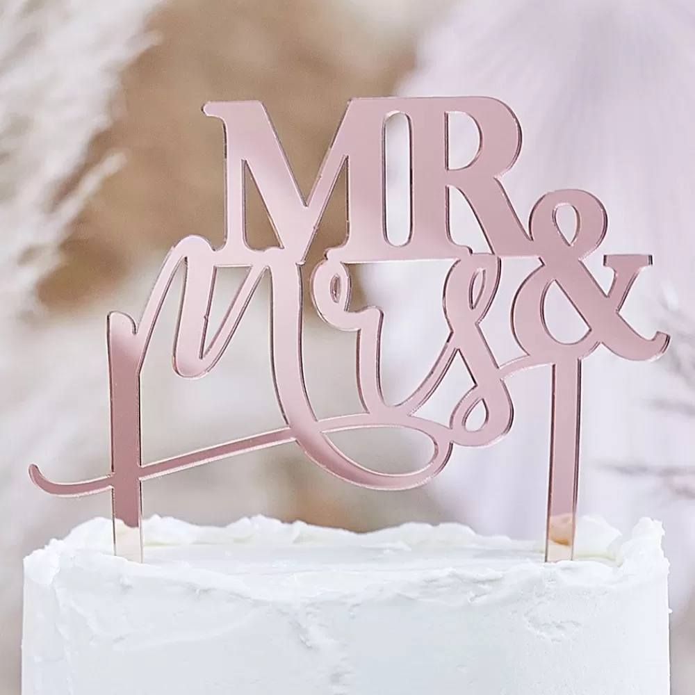 Shop Mr & Mrs Pink Topper Cake Toppers