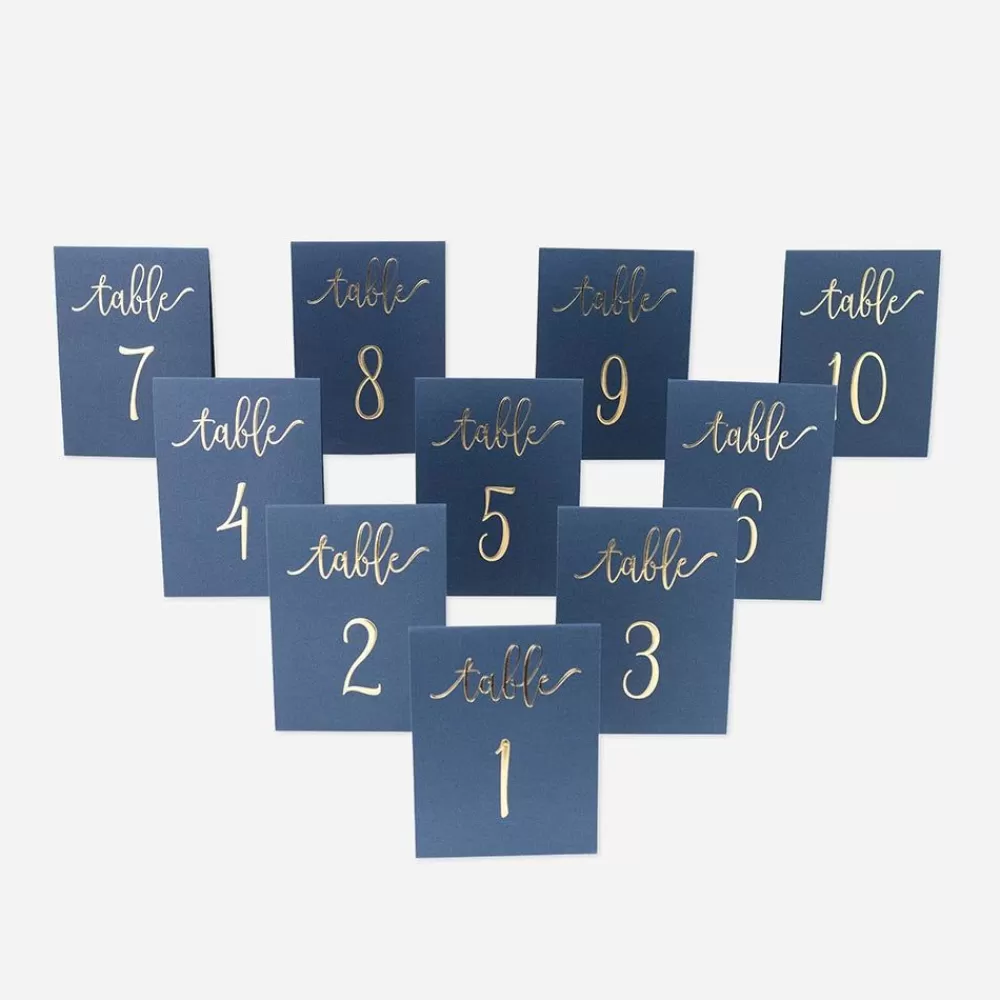 Sale Navy Blue And Gold Place Marker (10) Place Marks