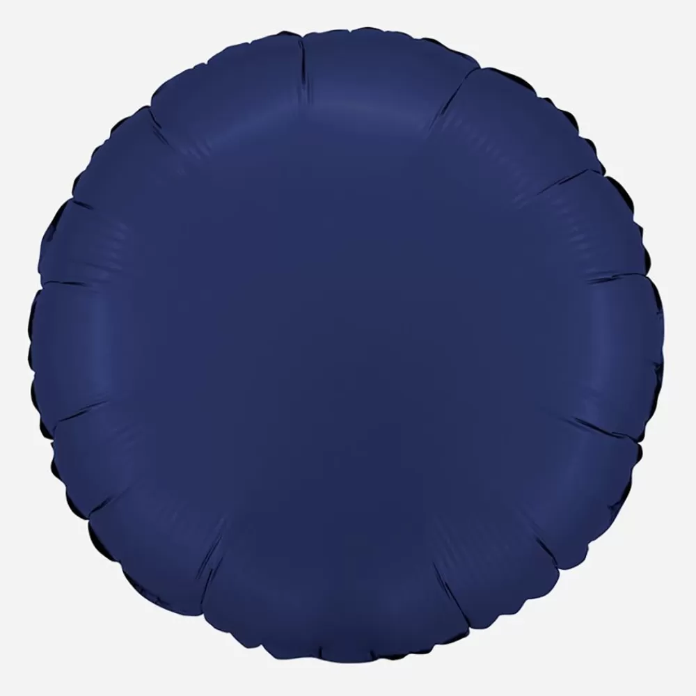 Best Navy Blue Satin Pellet Balloon Shaped Helium Balloons