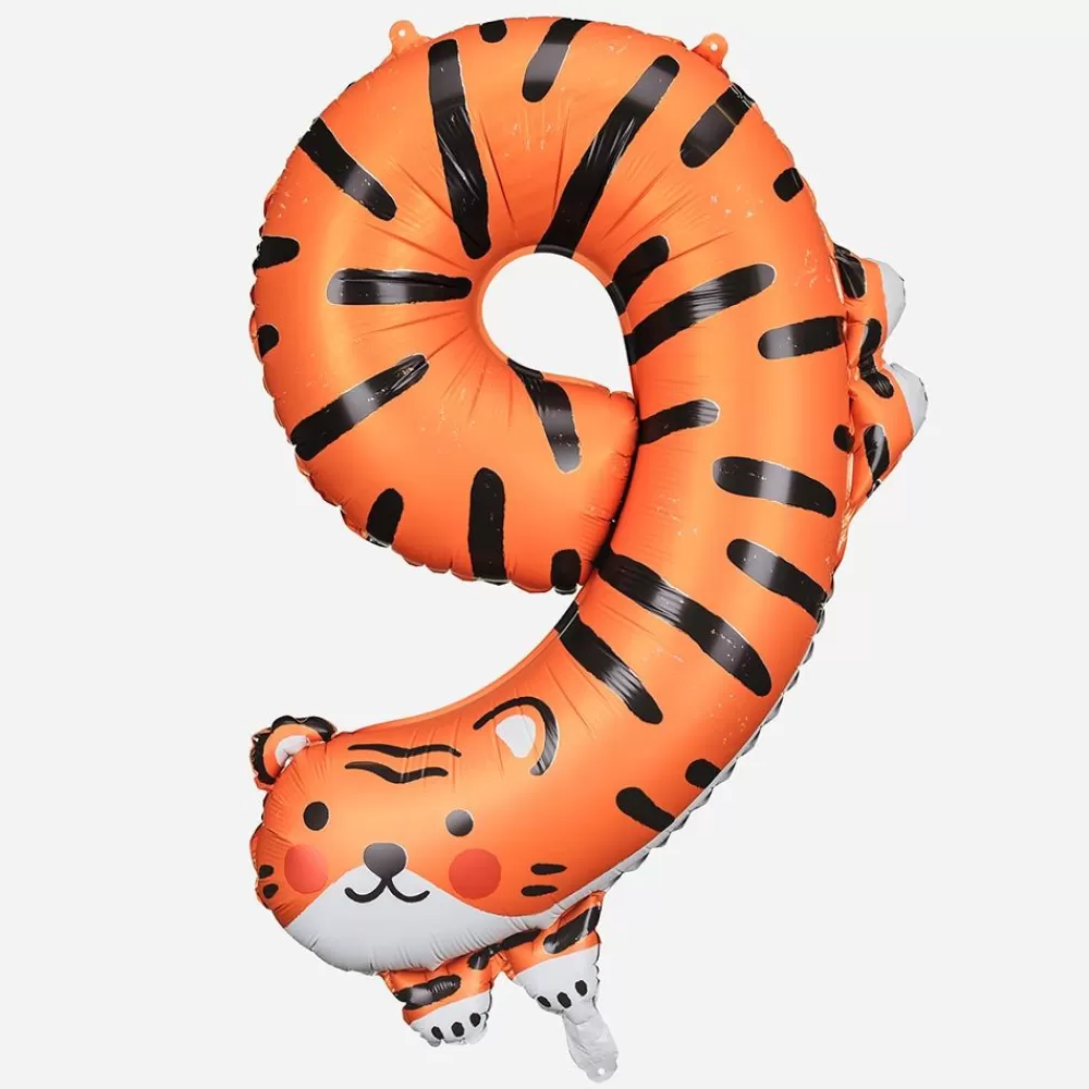 Hot Number 9 Tiger Balloon Number Balloons