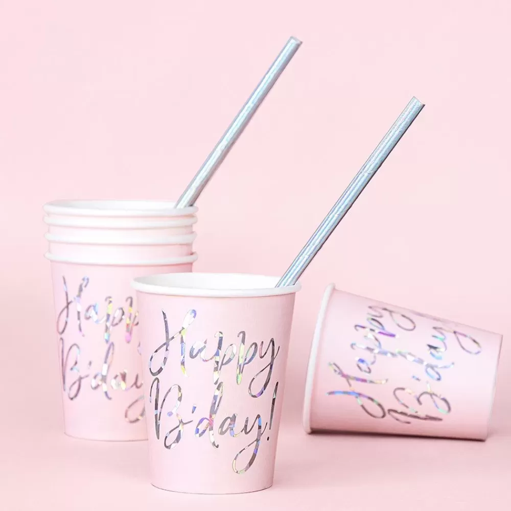 Best Paper Cup: 6 Pink B'Day Cups Cups