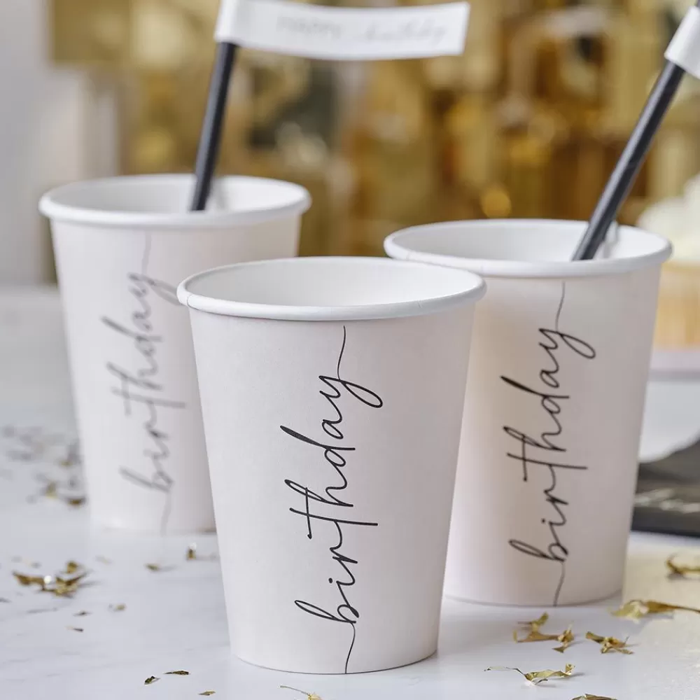 Fashion Paper Cup: 8 Birthday Cups Cups