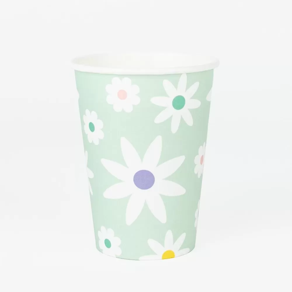 Clearance Paper Cup: 8 Daisy Cups Cups